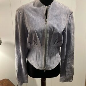 Lilac cincher jacket in suede fully lined